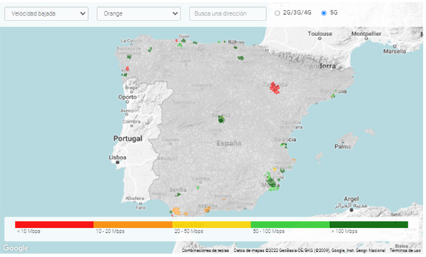 mapa cobertura orange 5G